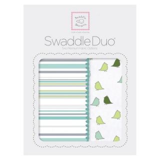 Swaddle Designs Stripes SwaddleDuo 2pk   SeaCrystal Little Chickies