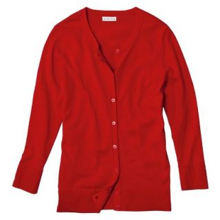 Merona Petites Long Sleeve Crew Neck Cardigan Sweater   Red XXLP