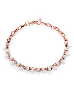 Joomi Lim Double Row Spike Chain Necklace   Rose Gold
