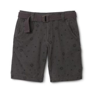 Mossimo Supply Co. Mens Belted Flat Front Shorts   Gray Patina Print 38