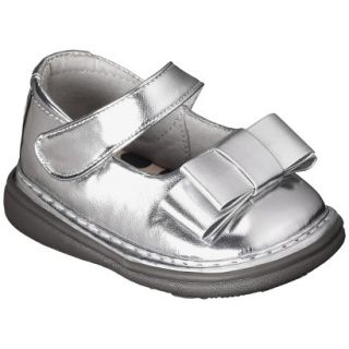 Infant Girls Wee Squeak Triple Bow Mary Jane   Silver 6