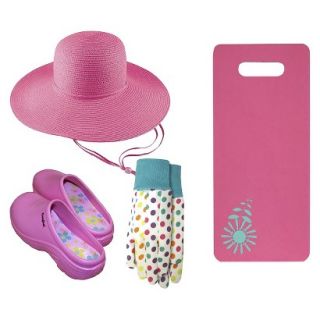 Floppy Straw Hat, Jersey Gloves, Kneeling Pad and Comfort Clogs Size 7