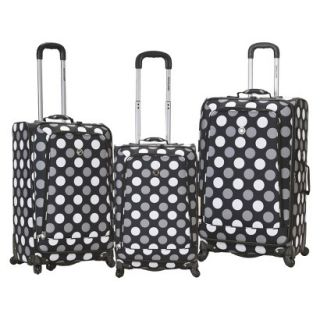 Rockland Fusion 3 pc. Expandable Spinner Luggage Set   Black Dot