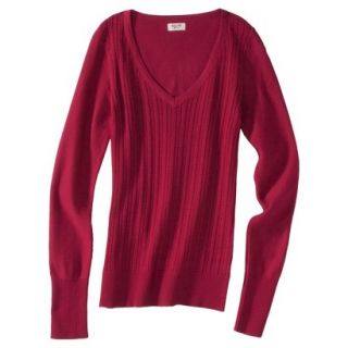 Mossimo Supply Co. Juniors Pointelle Sweater   Red XXL(19)