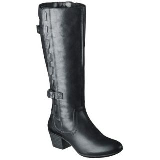 Womens Merona Janie Genuine Leather Tall Boot   Black 10