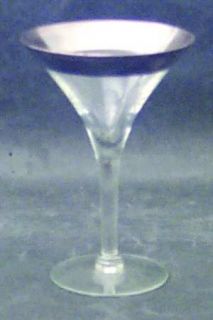 Dorothy Thorpe Silver Band Champagne/Tall Sherbet   Wide 1 Silver Band,V Shaped
