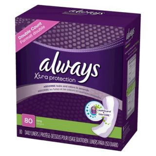 Always Xtra Protection Daily Liners, Long, 80 count