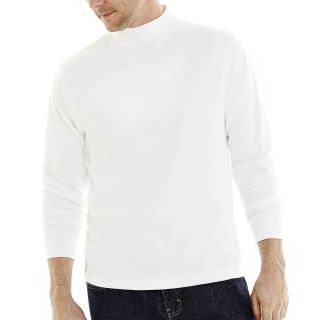 St. Johns Bay Mockneck Shirt, White, Mens