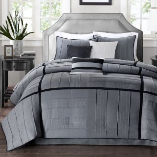 Madison Park Riverside 7 pc. Herringbone Comforter Set, Grey