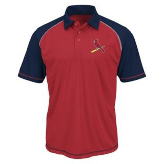 MLB Mens St. Louis Cardinals Synthetic Polo T Shirt   Red/Navy (M)