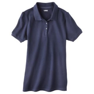 French Toast Girls School Uniform Short Sleeve Fitted Polo   Navy L