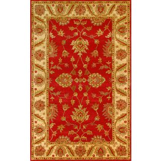 Golden Red/ Beige Wool Area Rug (5 X 8)