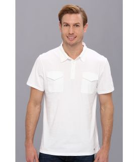 DKNY Jeans S/S 2 Pocket Jersey Polo Mens Short Sleeve Pullover (White)