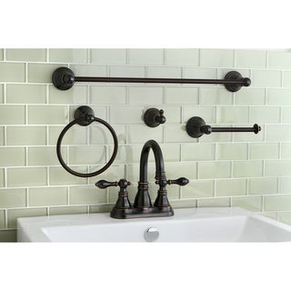 Classic High Spout Oil rubbed Bronze Bathroom Faucet And Bathroom Accessory Set
