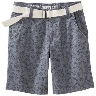 Mossimo Supply Co. Mens Belted Flat Front Shorts   Gray Print 26