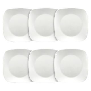 Corelle Sqaure Salad Plate Set of 6   White