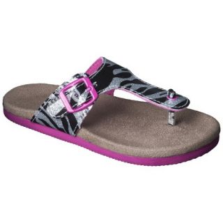 Girls Zebra Footbed Sandals   Multicolor 1 2