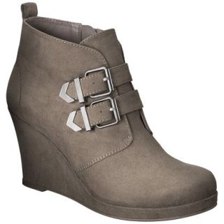 Womens Mossimo Valora Buckled Wedge Shootie   Taupe 9.5