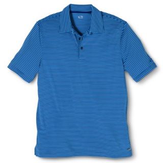 Mens Golf Polo Stripe   Athens Blue XXXL