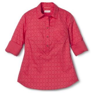 Merona Womens Popover Favorite Shirt   Blazing Coral   XS