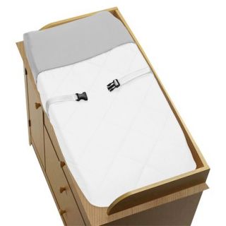 Hotel Changing Pad Cover   White and Gray