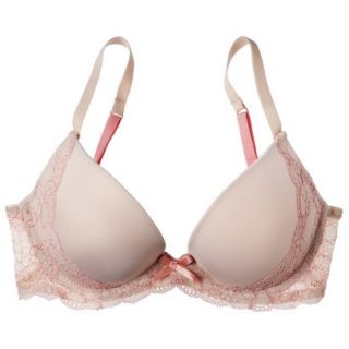Xhilaration Juniors Padded With Lace Demi   Nude 34A