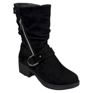 Womens Hailey Jeans Co. Slouchy Zipper Boots   Black 6.5