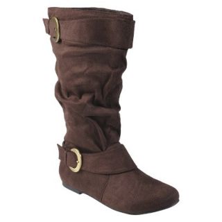 Womens Adi Designs Slouchy Faux Suede Wide Calf Boot   Brown 9