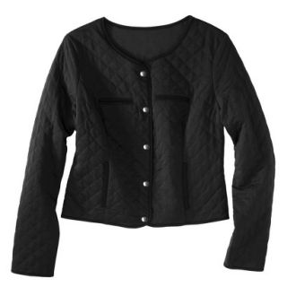 Merona Petites Long Sleeve Quilted Blazer   Black XSP