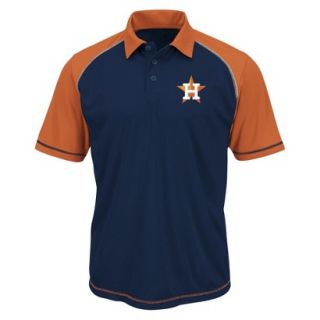 MLB Mens Houston Astros Synthetic Polo T Shirt   Navy/Orange (M)