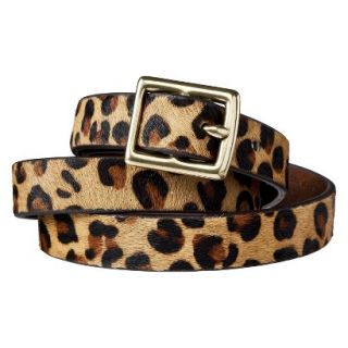 Merona Leopard Print Calf Hair Belt Brown/Tan   XL