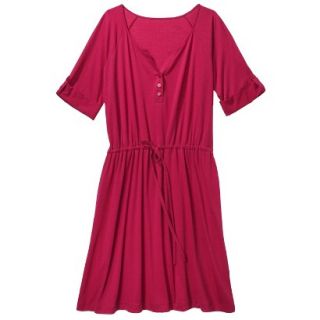 Merona Womens Plus Size 3/4 Sleeve Tie Waist Dress   Red 4
