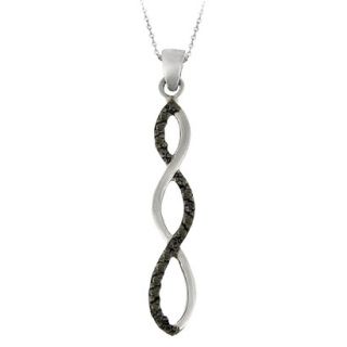 Sterling Silver Diamond/Accent Infinity Necklace   Black (18)
