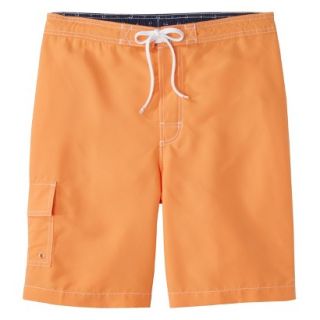 Merona Mens 9 Solid Board Shorts   Orange L