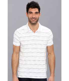 Perry Ellis Short Sleeve Space Dye Open Polo Mens Short Sleeve Pullover (White)
