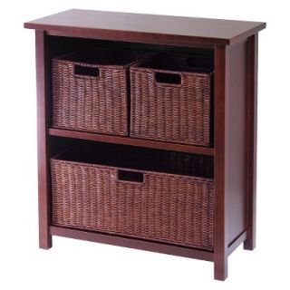 Book case Winsome 3 Tier Storage Shelf with 3 Baskets   Brown (Walnut)