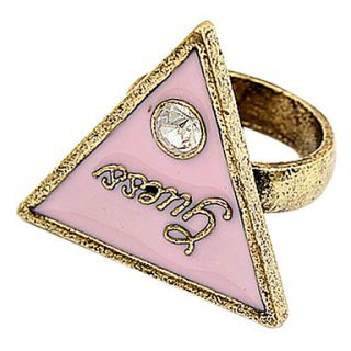 Korean Fashion Flash Diamond Rings Triangle Letters