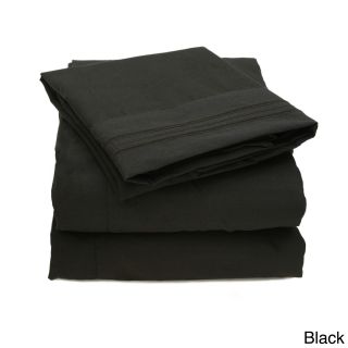 Bed Bath N More Triple Stitch 4 piece Bed Sheet Set Black Size Queen