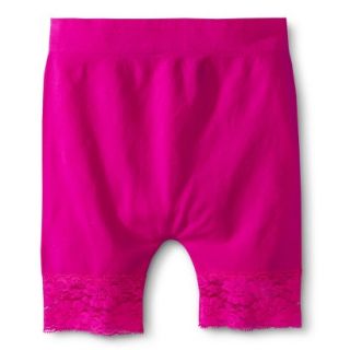 Xhilaration Girls Seamless Lace Bottom Bike Short Legging   Pizzazz Pink S/M