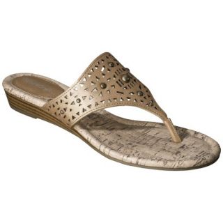 Womens Merona Elisha Perforated Studded Sandals   Gold 7