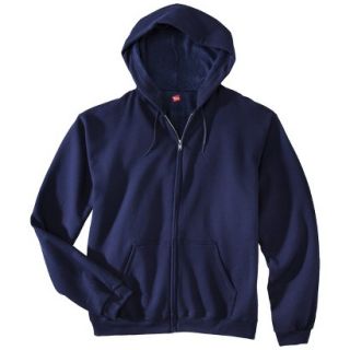 Hanes Premium Mens Fleece Zip Up Hooded Sweatshirt   Navy L