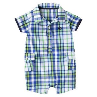 Just One YouMade by Carters Newborn Boys Plaid Romper   Boat Blue/White 6 M