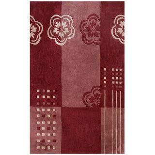 Hand tufted Symphony Floral Color Block Rug (8 X 11)