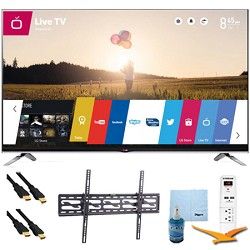 LG 551080p 240Hz 3D LED Smart HDTV WebOS Plus Tilt Mount Hook Up Bundle (55LB72