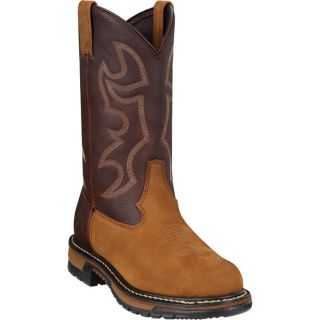 Rocky 11 Inch Branson Roper Pull On Western Boot   Brown, Size 9 1/2 Wide,