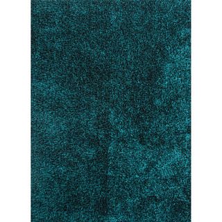 Hand woven Shags Solid Pattern Blue Rug (5 X 76)