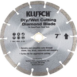 Klutch 7 Inch Segmented Diamond Blade