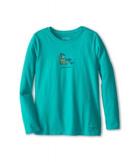 Life is good Kids Crusher L/S Lean on Me Tee Girls Long Sleeve Pullover (Green)