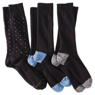 Auro a Gold Toe Brand Mens 3pk Dress Socks   Black/Polka Dots