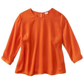 Merona Womens Plus Size Blouse   Orange Flame 3